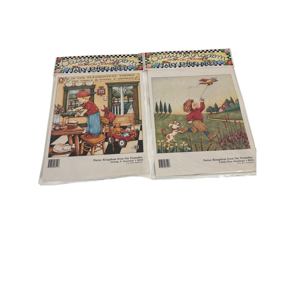 Vintage Daisy Kingdom Mary Engelbreit Iron On Transfers 6510 6512 Lot of 2 1990